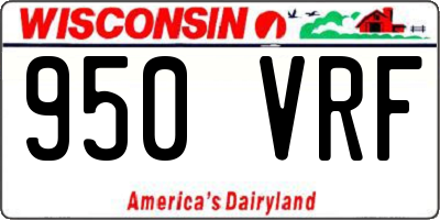 WI license plate 950VRF