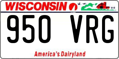 WI license plate 950VRG