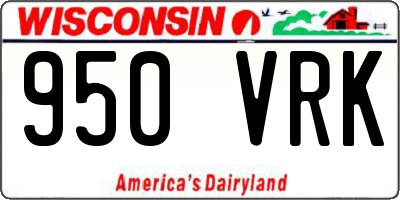WI license plate 950VRK