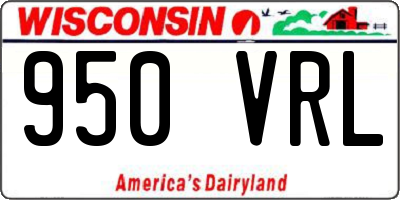 WI license plate 950VRL