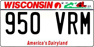 WI license plate 950VRM