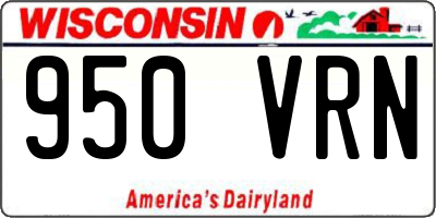 WI license plate 950VRN