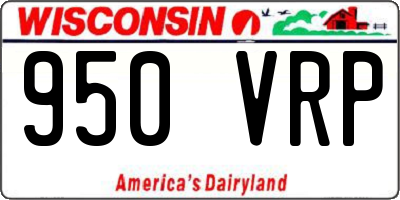 WI license plate 950VRP