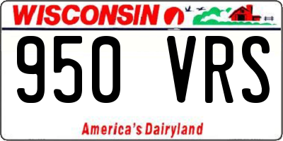 WI license plate 950VRS