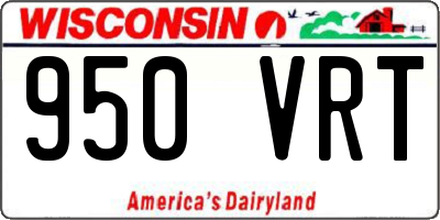 WI license plate 950VRT