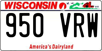 WI license plate 950VRW