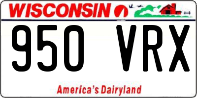 WI license plate 950VRX