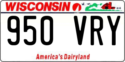 WI license plate 950VRY