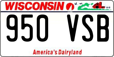 WI license plate 950VSB
