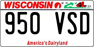 WI license plate 950VSD