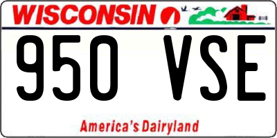 WI license plate 950VSE