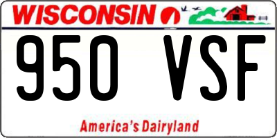 WI license plate 950VSF