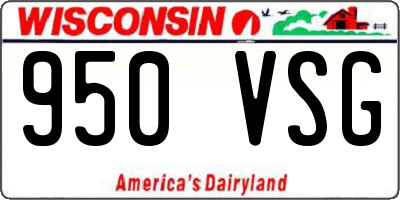 WI license plate 950VSG