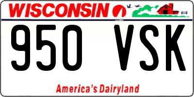 WI license plate 950VSK
