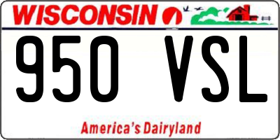 WI license plate 950VSL