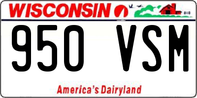 WI license plate 950VSM