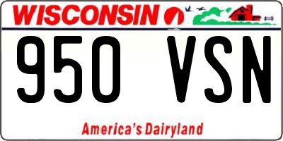 WI license plate 950VSN