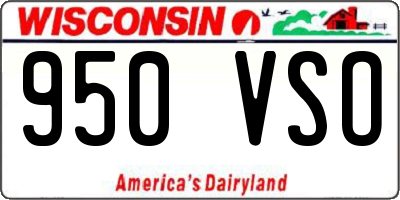WI license plate 950VSO