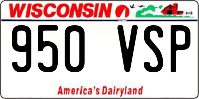 WI license plate 950VSP