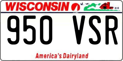 WI license plate 950VSR