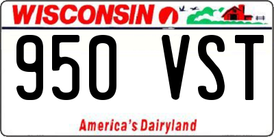 WI license plate 950VST
