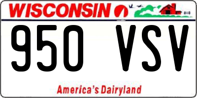WI license plate 950VSV