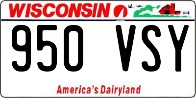 WI license plate 950VSY