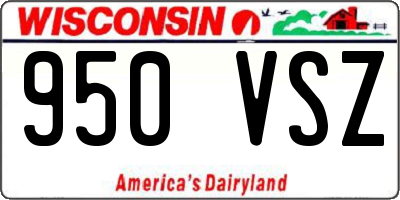 WI license plate 950VSZ