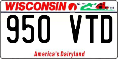 WI license plate 950VTD