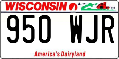 WI license plate 950WJR
