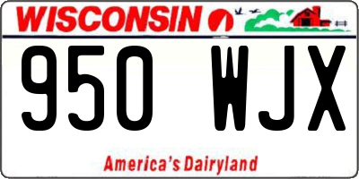 WI license plate 950WJX