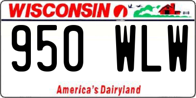 WI license plate 950WLW