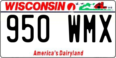 WI license plate 950WMX