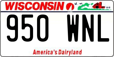 WI license plate 950WNL