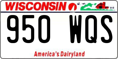 WI license plate 950WQS