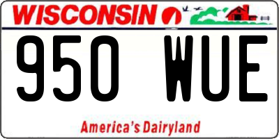 WI license plate 950WUE