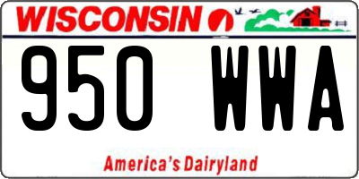 WI license plate 950WWA