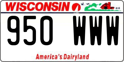 WI license plate 950WWW