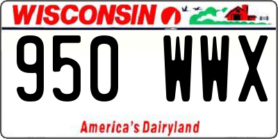 WI license plate 950WWX