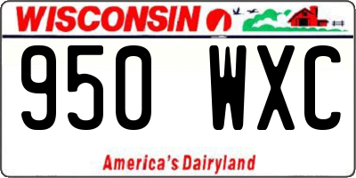 WI license plate 950WXC