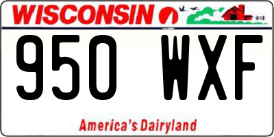 WI license plate 950WXF