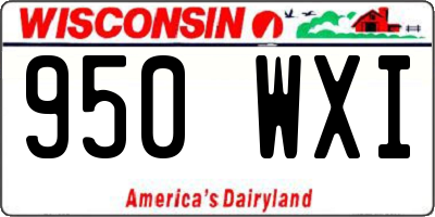 WI license plate 950WXI