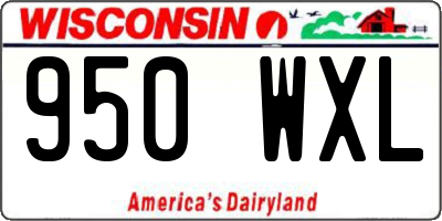 WI license plate 950WXL