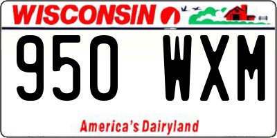 WI license plate 950WXM