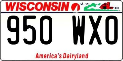 WI license plate 950WXO