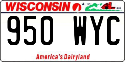 WI license plate 950WYC