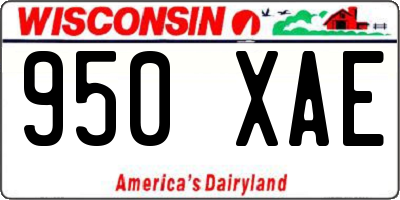 WI license plate 950XAE