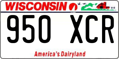 WI license plate 950XCR