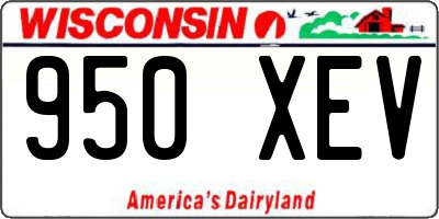 WI license plate 950XEV