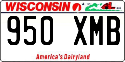 WI license plate 950XMB